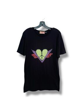J.Gerard Clothing for Peace Black Neon Heart Graphic T-Shirt Men’s Size Medium